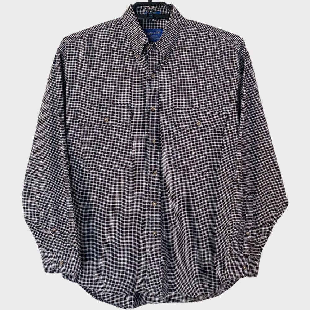 Pendleton Button-Down Shirt Green Micro Check Men… - image 1